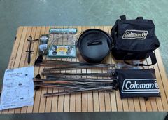状態良 コールマン ダッチオーブン 10インチ ファイヤープレイススタンド セット