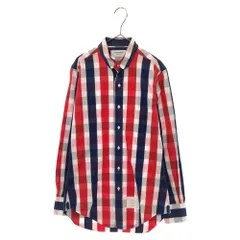 THOM BROWNE (トムブラウン) トリコロール チェック ブロードシャツ 長袖シャツ ホワイト/レッド/ネイビーのサムネイル