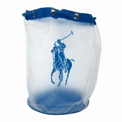 ポロ ラルフローレン POLO RALPH LAUREN ショッピングバッグ ショルダー 巾着 ビッグポニープリント ロゴ ビニール 青 ブルー /FF ☆AA★