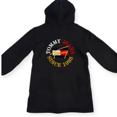 TOMMY JEANS トミージーンズ バックデザイン スウェット パーカー ワンピース  XS/ブラック レディース