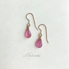超超レアレア ピンクグロッシュラーガーネット ドロップカットピアス14KGF 超超レアレア ピンクグロッシュラーガーネット ドロップカットピアス