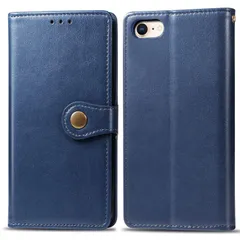 ビジネスフリップノートレザーケースシンプルなレトロなファッション携帯電話ケース防水と汚れた携帯電話ケース多機能財布収納付きスタンド携帯電話シェルPUレザー保護カバー耐久性のある摩擦(ブルー) 手帳型 ケース iPhone7 / / / iPhone8 (202