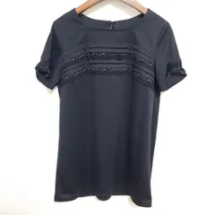#anc  レリアン Leilian Tシャツ 7 黒 半袖 フリル ビジュー レディース [820223]のサムネイル