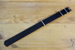 ◆LeatherNATO G10Strap◆高品質国産本牛革カーフレザー BLACK カスタムオーダー(ラグ幅/バックルカラー) 受注生産(納期10日前後) 日本製 腕時計ベルト 黒