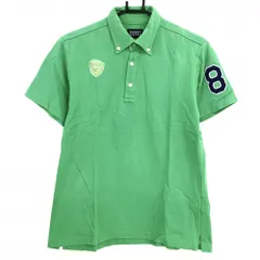 パーリーゲイツ 半袖ポロシャツ グリーン ボタンダウン 日本製 コットン100％ メンズ 4(M) ゴルフウェア PEARLY GATES