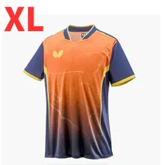 【新品・４０%割引】卓球 ゲームシャツ ユニフォーム エリスター10・シャツ XL 2L O バタフライ Butterfly オレンジ 46280 ユニホーム