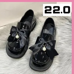 厚底 ローファー 地雷系 量産型 靴 リボン  ゴスロリ ロリータ 病み パール