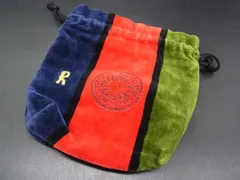 ■美品■ Roberta di Camerino ロベルタ ディ カメリーノ モケット 巾着袋 ポーチ 小物入れ マルチケース  レッド系 DG7383