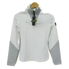 エンポリオアルマーニ 長袖Ｔシャツ トップス ハイネック ハーフジップ EA7 未使用 レディース XSサイズ 白×黒 Emporio Armani