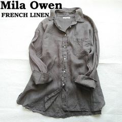 美品【AUSTIN REED】リネン ノーカラー ロールアップサファリ風 シャツ 美品【AUSTIN REED】リネン ノーカラー ロールアップサファリ風 シャツ