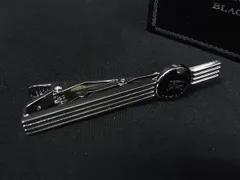 ■美品■ BURBERRY バーバリーブラックレーベル タイクリップ タイピン ビジネス 紳士 メンズ シルバー系×ブラック系 DK3689