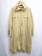 ◇ Θ w closet ダブルクローゼット コットン100％ 薄手 フーディ 長袖 ロング コート サイズF ベージュ レディース E  【1507010016698】