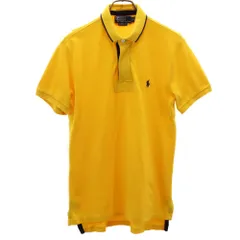 ポロバイラルフローレン 半袖 ラガーシャツ M イエロー Polo by Ralph Lauren 鹿の子地 メンズ 古着 【240505】 メール便可