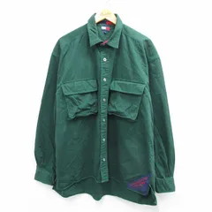 XL/古着 トミーヒルフィガー 長袖 ブランド シャツ メンズ 90s 大きいサイズ コットン 緑 グリーン 25sep03 中古 トップス