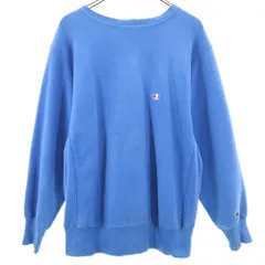 チャンピオン 90s リバースウィーブ USA製 オールド 刺繍タグ 長袖 スウェット トレーナー L ブルー系 Champion REVERSE WEAVE 裏起毛 メンズ