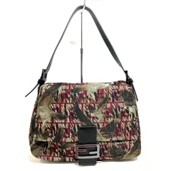 【美品】　FENDI フェンディ　ズッカ　鷹　ホーク　HAWK　マンマバケット　セミショルダーバッグ　ブラウン　レッド　現状品　　(管理No.54048)
