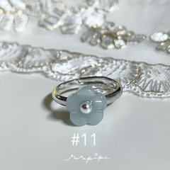 colorful flower ring #11 シーブルー