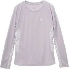 【新品】【Oサイズのみ】le coq sportif（ルコック）Aile forme グラフィック長袖ゲームシャツ テ　サンスクリーン（日差しブロック） テニス 長袖シャツ レディース 吸汗速乾 UVカット 遮熱　パープル　LN5SLT10L-PP00