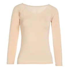 脇汗インナー 長袖 汗取りパット レディース クルーネック 丸襟 汗染み防止 防水布 インナー 汗対策 吸汗 春 秋 冬 わきが対策 脇汗パッド S-LL 黒 白 hd-005