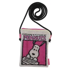 【メール便】スヌーピー 斜め掛けかばん どっとポーチ ショルダーミニ 75thピンク BD ピーナッツ アイアップ ショルダーポーチ キャラクター グッズ 