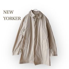 NEW YORKER ニューヨーカー【L】 トレンチコート アウター　カジュアル　通勤　比翼ボタン 裏地なし　洗える素材 a307