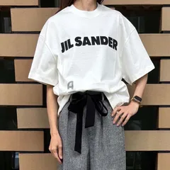 【2025春夏物モデル】☆3/25入荷☆ JIL SANDER ジルサンダー J03GC0137 J45148 半袖 カットソー Tシャツ オーバーシルエット ロゴプリント ホワイト レディース