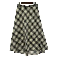 UNTITLED  アンタイトル   ロングスカート size2/ベージュ×ブラック