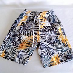 水着 キッズ 海水パンツ 短パン ジュニア 男の子 メッシュインナー  水遊び 海パン ボタニカル柄　３－４歳用