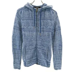 ウノピュウノウグァーレトレリラックス 長袖 ブラスト加工 ジップパーカー S ブルー 1PIU1UGUALE3 RELAX メンズ