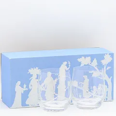 美品 箱付 ウェッジウッド ペアタンブラー ペアグラス 2個セット クリアグラス ロックグラス 食器 メンズ/レディース 2000000 SGN NSK