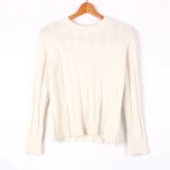 アーバンリサーチ リブニット セーター 長袖 アンゴラ混 無地  SENSE OF PLACE 白 レディース Fサイズ オフホワイト URBAN RESEARCH 【中古】
