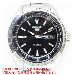※併売商品※◆中古◆SEIKO【セイコー】セイコー5スポーツ デイデイト メンズ腕時計 ステンレス 黒文字盤 裏スケ 自動巻き　M1072