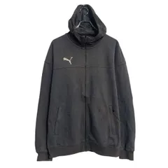 PUMA ロゴスウェット パーカー M ダークグレー プーマ フルジップ 古着卸 アメリカ仕入 a612-5777