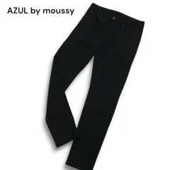AZUL by moussy アズール マウジー クラッシュ＆リペア加工★ ストレッチ スキニー デニム パンツ ジーンズ Sz.M メンズ 黒