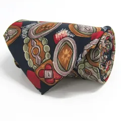 ジバンシィ ブランド ネクタイ 総柄 ドット 花柄 シルク PO メンズ ネイビー GIVENCHY ｼﾞﾊﾞﾝｼｰ 【中古】