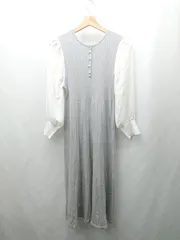 ◇ ⊇ any SiS エニィスィス 長袖 膝下丈 ワンピース サイズ2 グレー系 レディース E  【1506190005553】