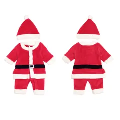 ☆ レッド ☆ 90cm ☆ 【Aenak】サンタカバーオール ボア 赤ちゃん クリスマス 服 サンタ 衣装 サンタクロース カバーオール ベビー服 男の子 女の子 可愛い ハロウィン 仮装 秋冬 オールインワン パーティー イベント 記念写真 撮影 フォト