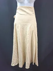 ◇ MAJESTIC LEGON サイドファスナー シンプル 春向け 大人 ロング丈 フレア スカート サイズM イエロー レディース E  【1310130043754】