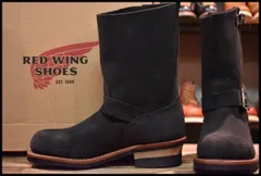 【7D 未使用 10年】レッドウィング 8274 黒スエード エンジニア ブラック ラフアウト スチールトゥ ブーツ redwing HOPESMORE【ED512】のサムネイル