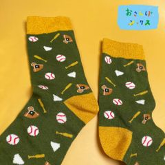 おさんぽソックス 野球柄 ラメラメ ソックス レディース/メンズ 靴下 Tcollector 野球 ボール 柔らかい 素材