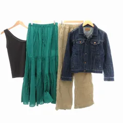 レプシィム ローリーズファーム LEPSIM LOWRYS FARM 他ブランド 春夏衣類 4点セット まとめ デニムジャケット カットソー パンツ スカート ロング ノースリーブ F マルチカラー /JS