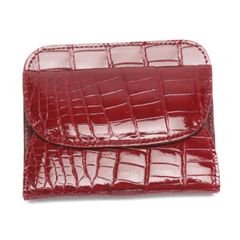 カミーユフォルネ赤リザードレザーコンパクトミニ財布ウォレットコイン