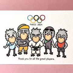 『ハシビロコウたちのオリンピック🥇🥈🥉』イラストカード💌