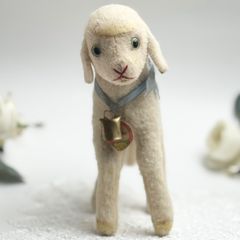 送料無料★シュタイフ★Lamby 22cm オールID's完品★ヒツジのランビー/ひつじ/羊/ラム★ビンテージ/アンティーク★STEIFF/Steiff
