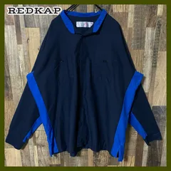 ワーク レッドキャップ 2XL シャツ グレー ネイビー メンズ 古着 長袖