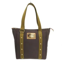 ルイヴィトン LOUIS VUITTON M40086 アンティグア カバMM トートバッグ ショルダーバッグ スタッズ キャンバス ブラウン 茶 カーキ
