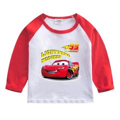 Tシャツ  キッズ 長袖 子供服 男の子 女の子 綿100% ライトニング・マックィーン 95 アニメ キャラクター 春 秋 冬 100 110 120