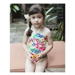 格安在庫処分品！ケイトマック 子供 水着   Flower 女の子  ジュニア キッズ  ワンピース 水着 かわいい フリル 130cm 140cm 130 140 子供水着 キッズ水着 女の子水着 学校用水着 スクール水着 スイムウェア 子供水着 女の子水着