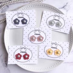 【Daisy accessory 11 イヤリング】 選べるカラー　rinnu デイジー　ラメカラー×シルバー&ゴールド 20mm