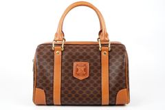 【美品】CELINE セリーヌ マカダム ハンド ミニボストンバッグ ブランド鞄 ブラウン【SS61】
